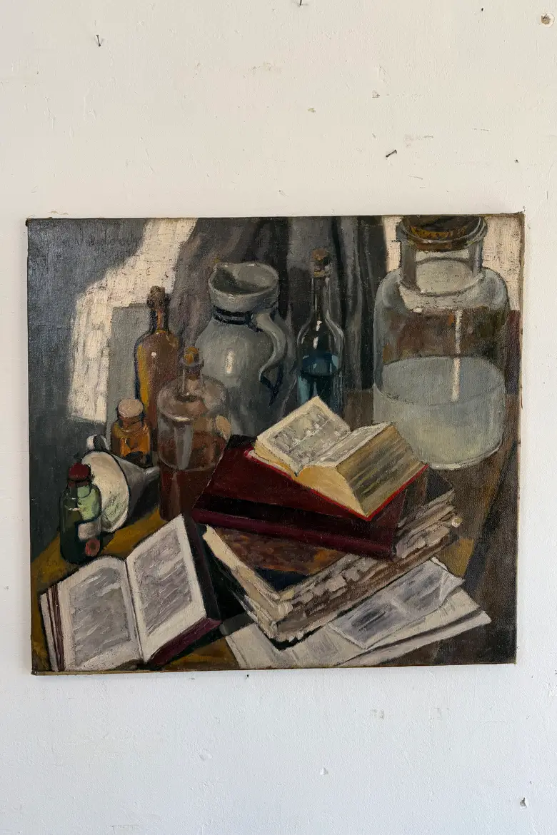Tableau ancien – scène de laboratoire, 1902