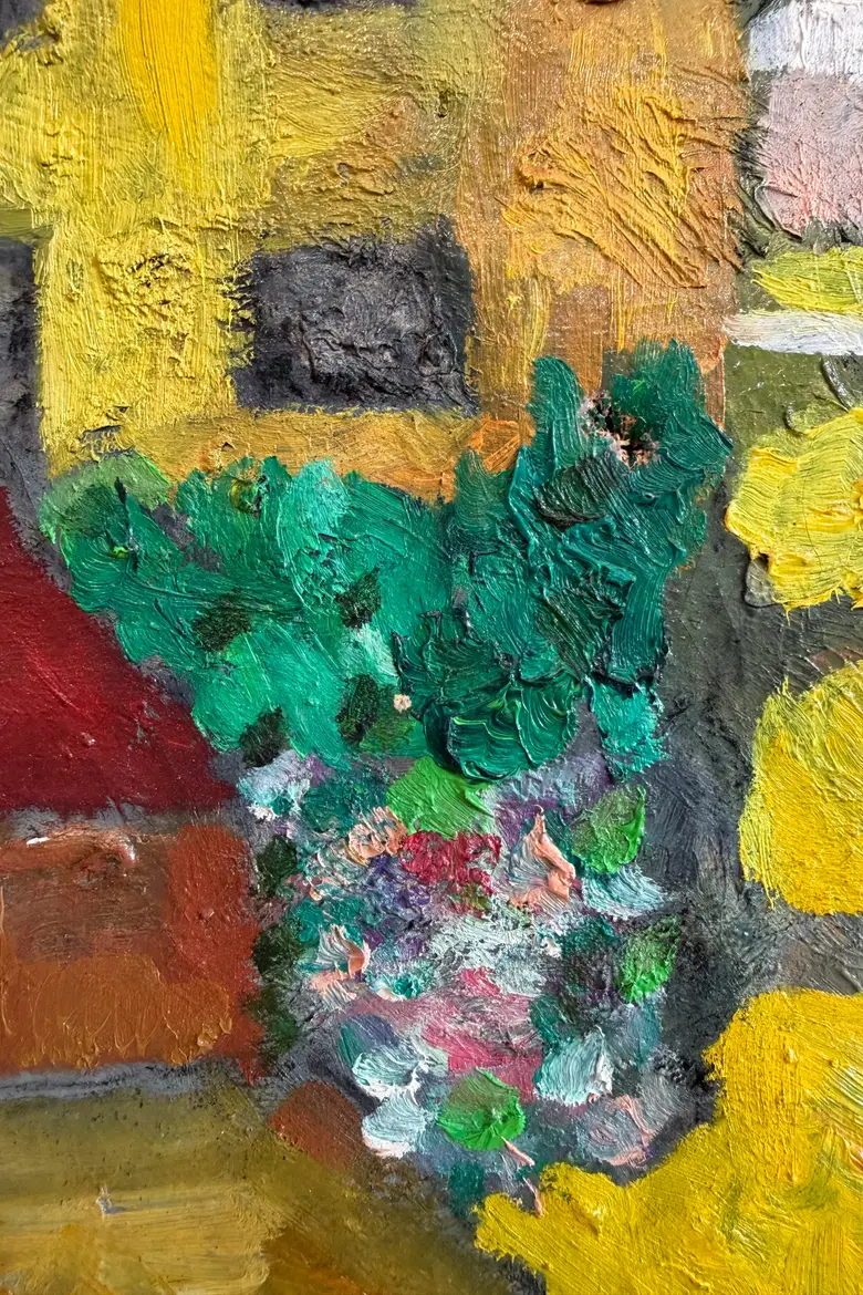Tableau années 50 – village coloré — Tableau années 50 – village coloré