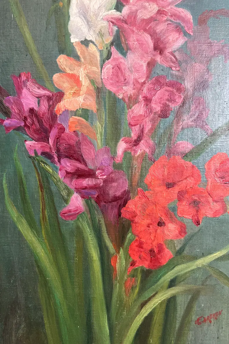 Tableau de fleurs années 60