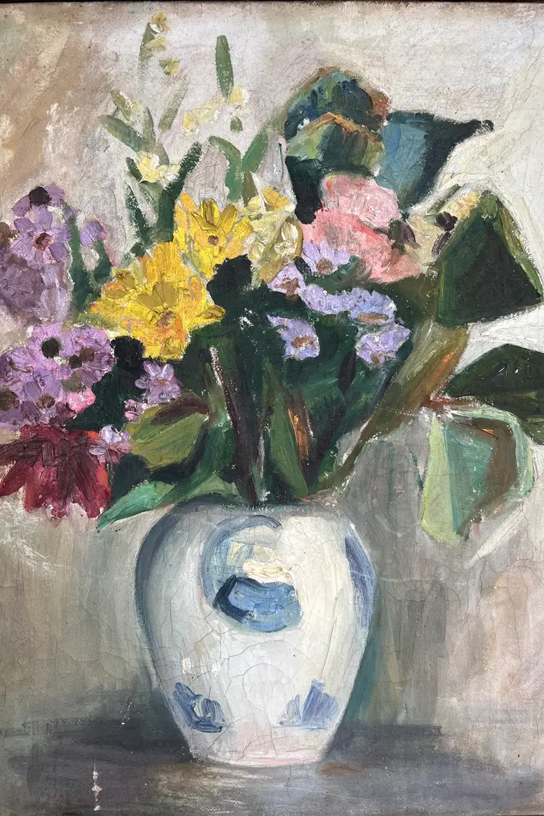 Tableau de fleurs des années 50