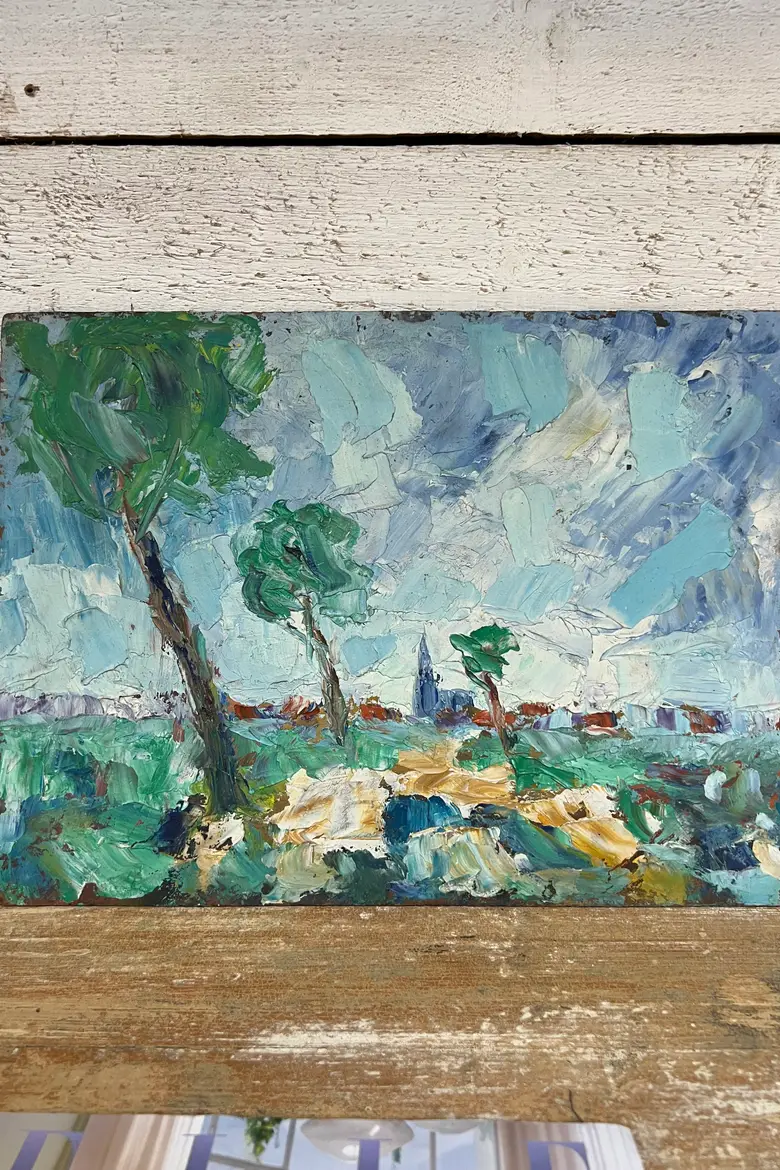 Tableaux aux paysages naïfs 1950