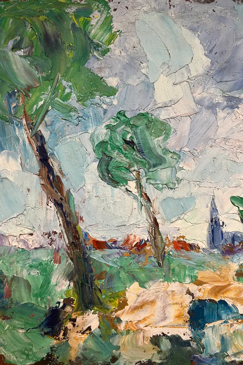 Tableaux aux paysages naïfs 1950