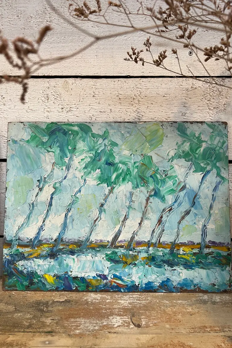Tableaux aux paysages naïfs 1950