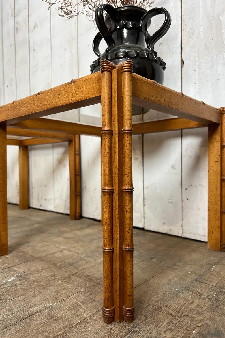 Tables d’appoint bambou et verre
