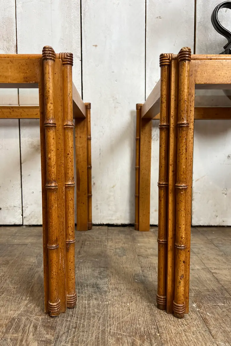 Tables d’appoint bambou et verre