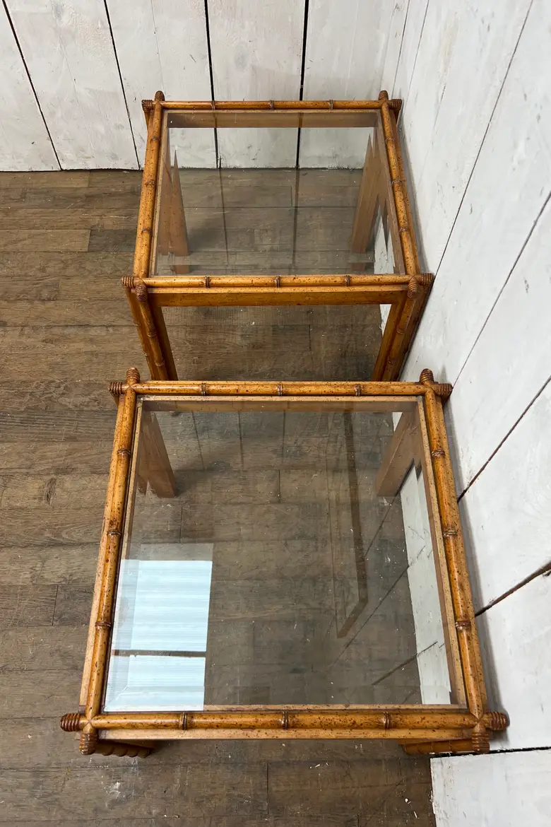 Tables d’appoint bambou et verre