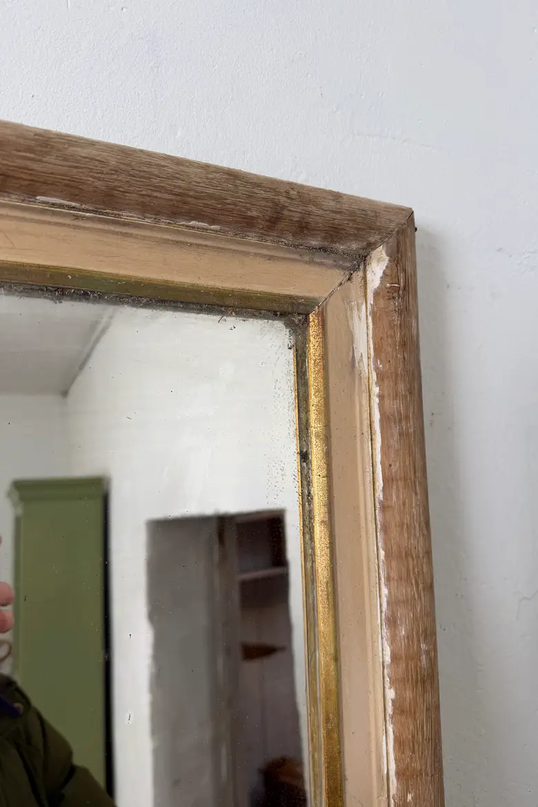 Très grand miroir ancien en chêne – XIXᵉ siècle — Très grand miroir ancien en chêne – XIXᵉ siècle