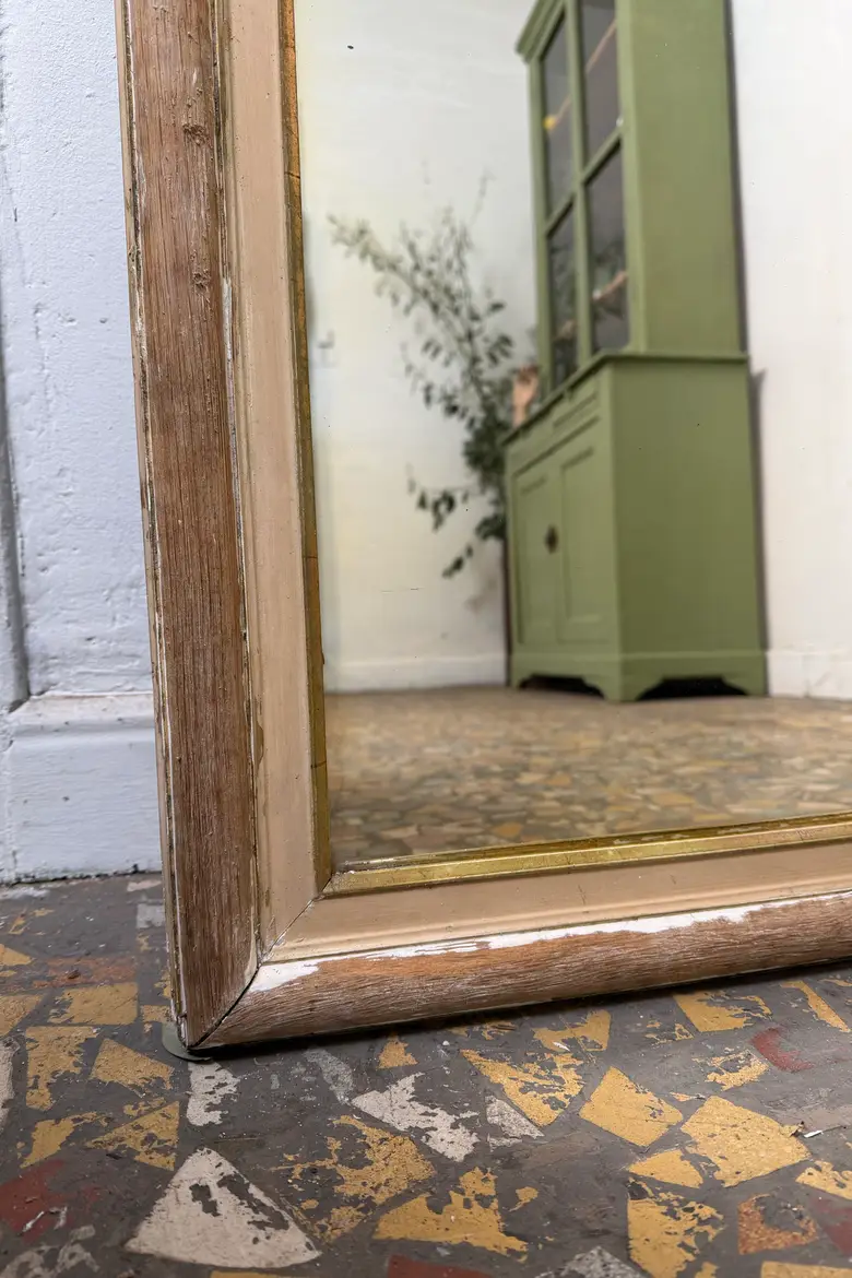 Très grand miroir ancien en chêne – XIXᵉ siècle — Très grand miroir ancien en chêne – XIXᵉ siècle