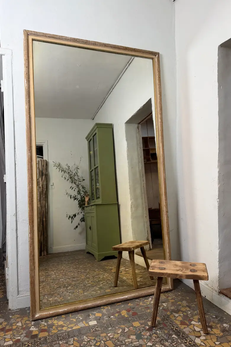 Très grand miroir ancien en chêne – XIXᵉ siècle — Très grand miroir ancien en chêne – XIXᵉ siècle