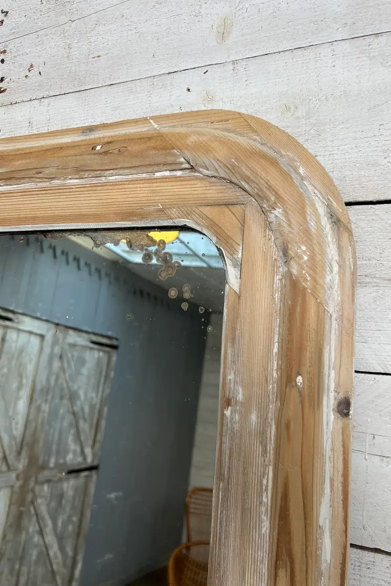 Très grand miroir en bois brut XIXème Époque Louis Philip