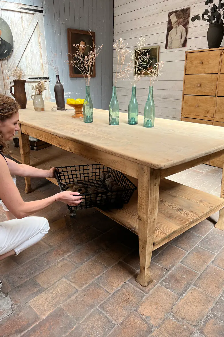 Très grande table de drapier début XXe