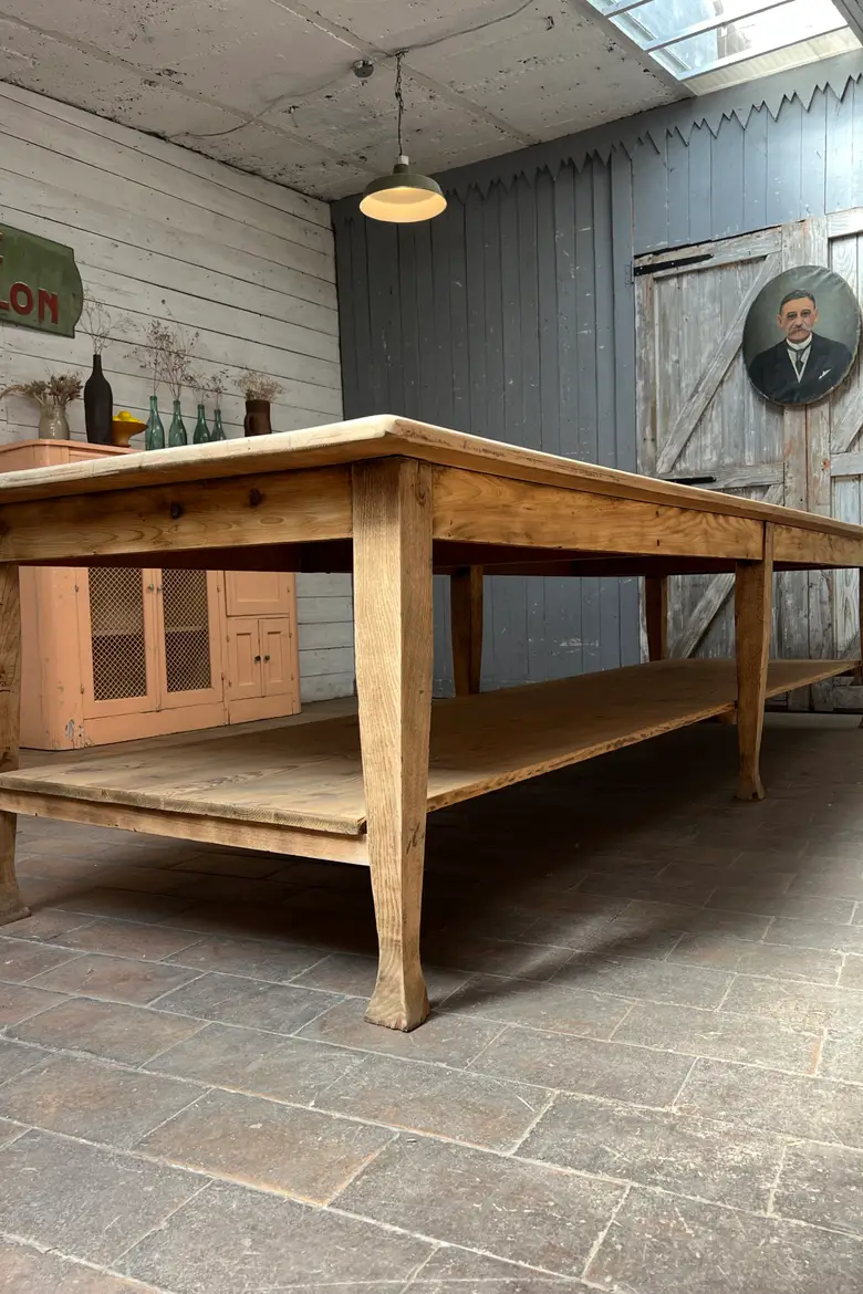 Très grande table de drapier début XXe
