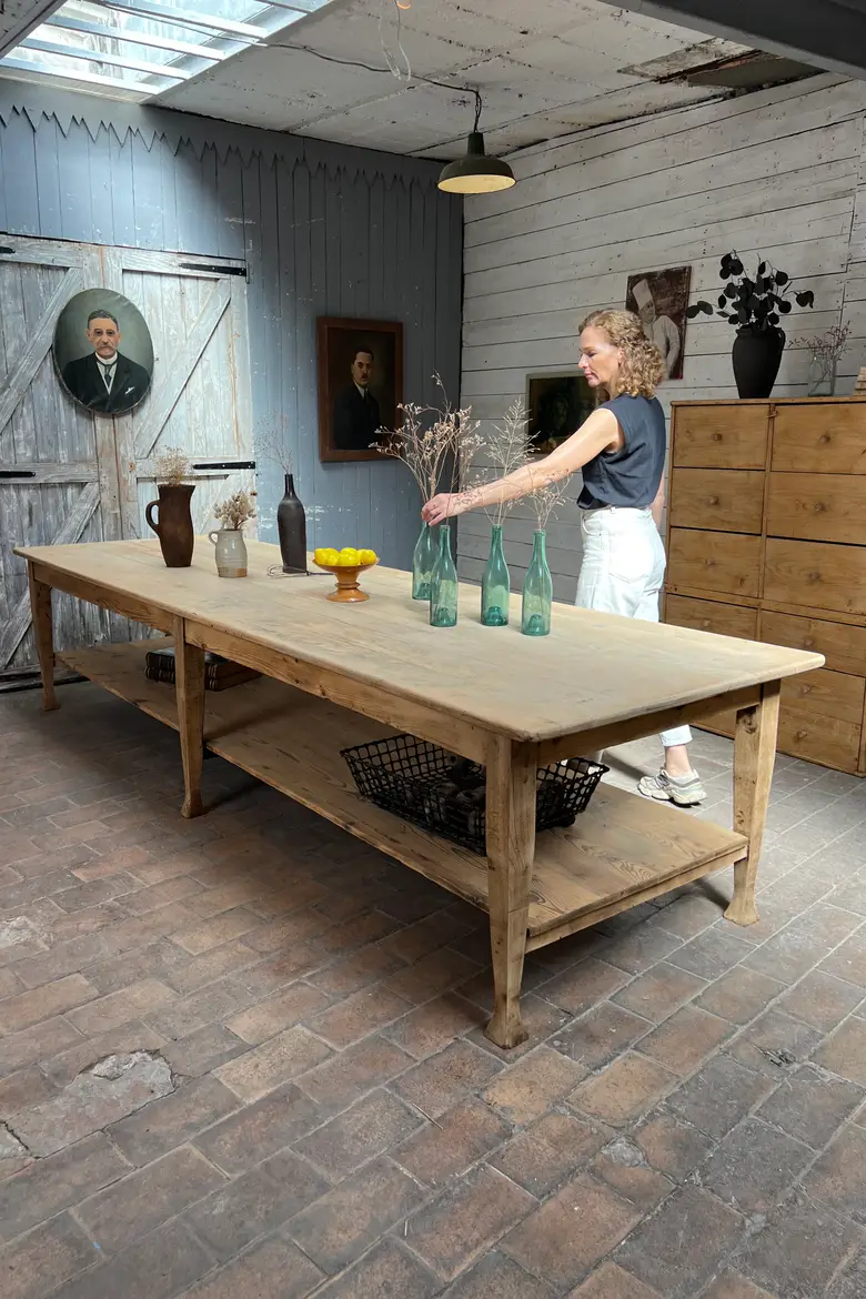 Très grande table de drapier début XXe