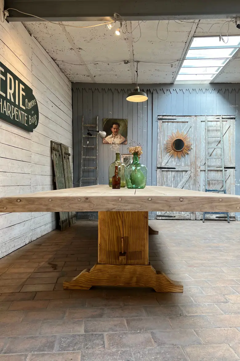 Très grande table de Monastère en chêne 1920