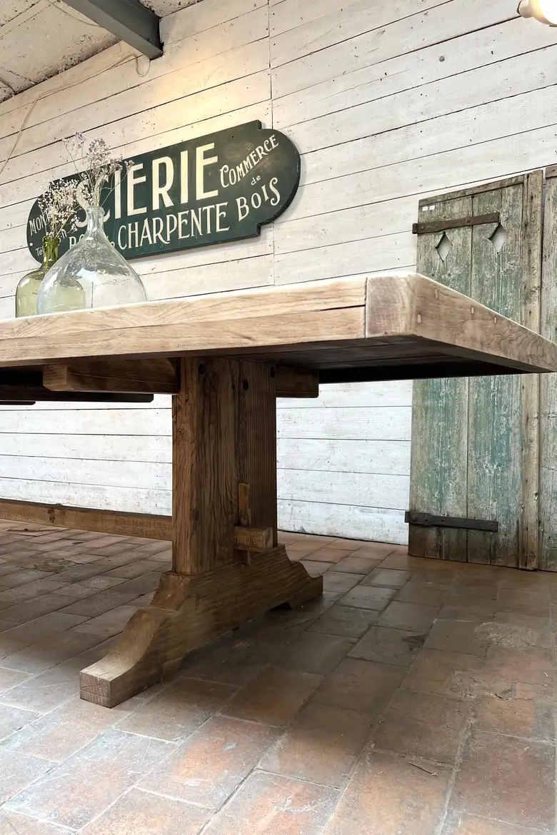 Très grande table de Monastère en chêne 1920