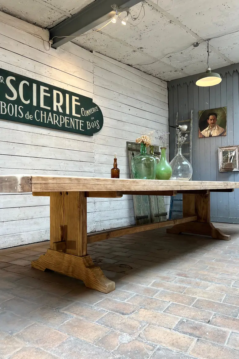 Très grande table de Monastère en chêne 1920