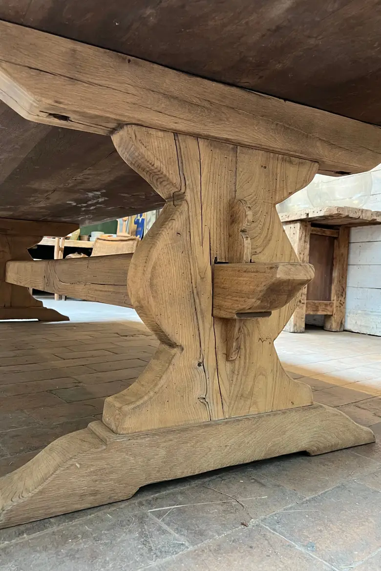 Très grande table de monastère en chêne Années 50