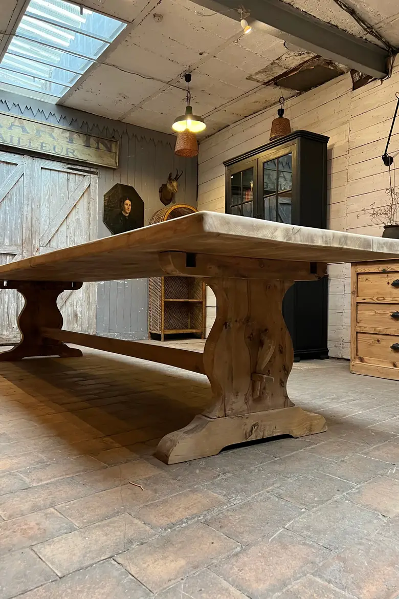 Très grande table de monastère en chêne Début XXème