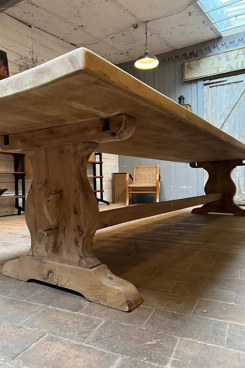 Très grande table de monastère en chêne Début XXème