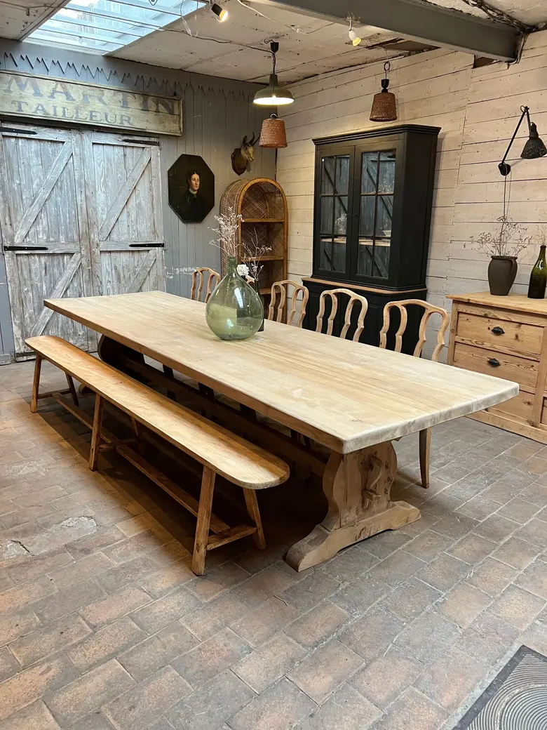 Très grande table de monastère en chêne Début XXème