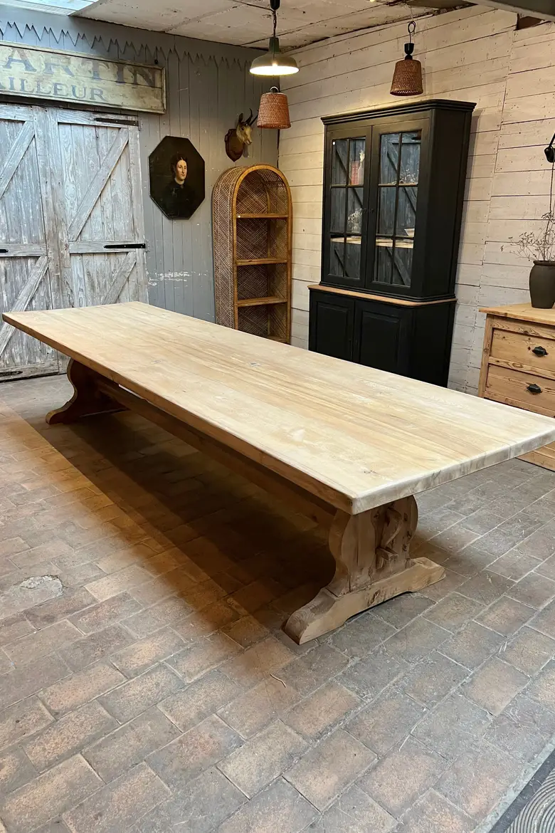 Très grande table de monastère en chêne Début XXème