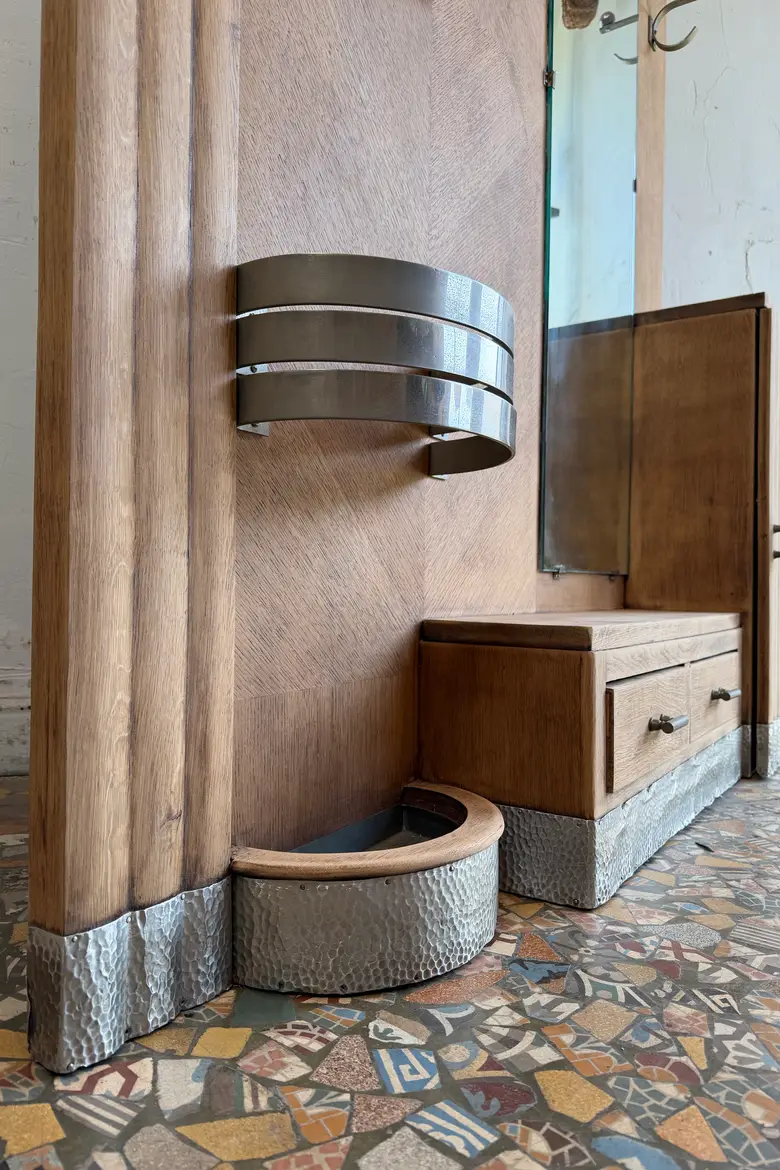Vestiaire d’entrée Art Déco en chêne – années 30
