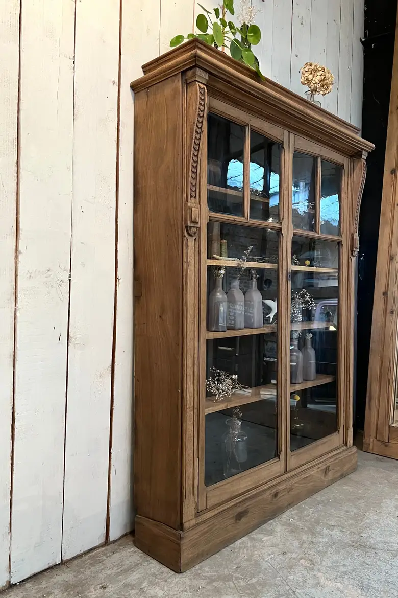 Vitrine de mercerie en chêne Début XXème