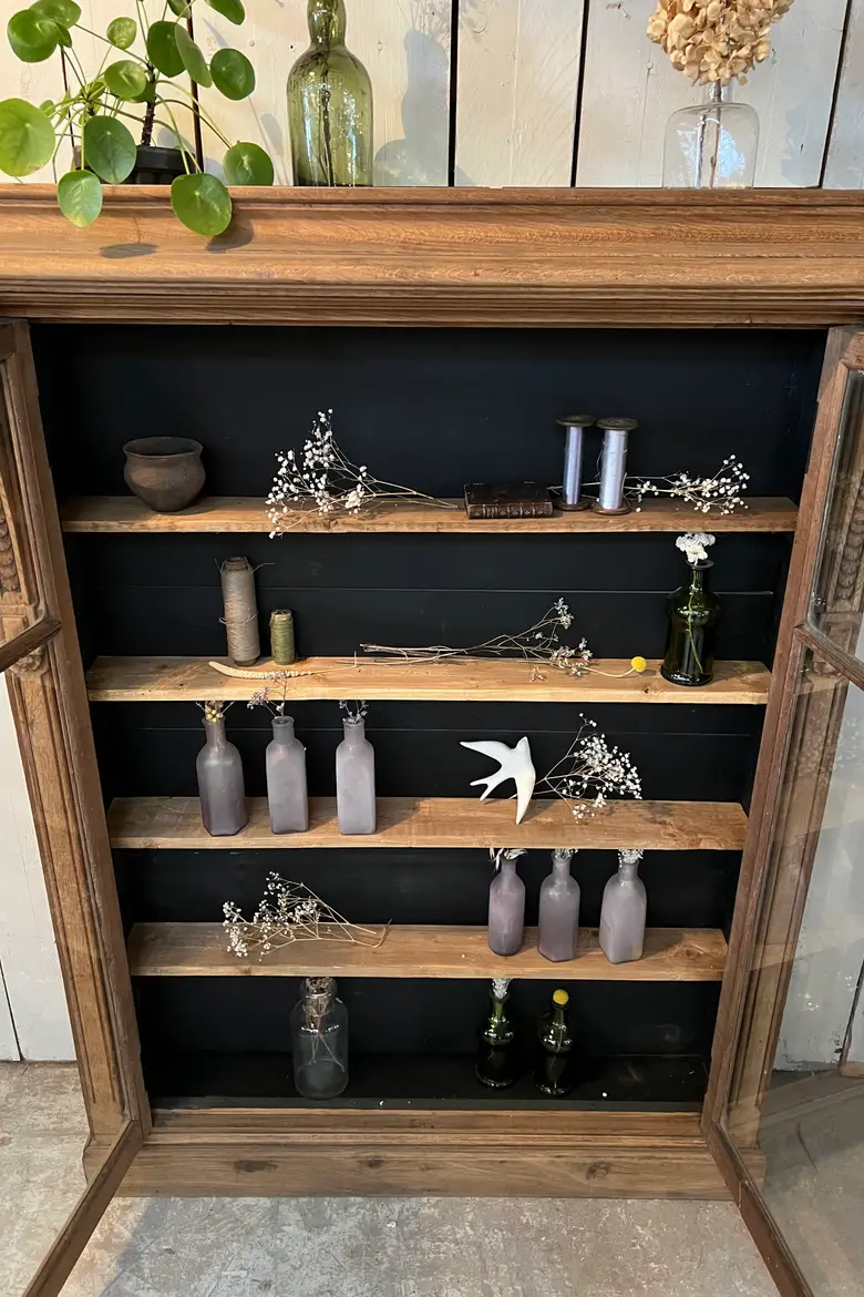Vitrine de mercerie en chêne Début XXème