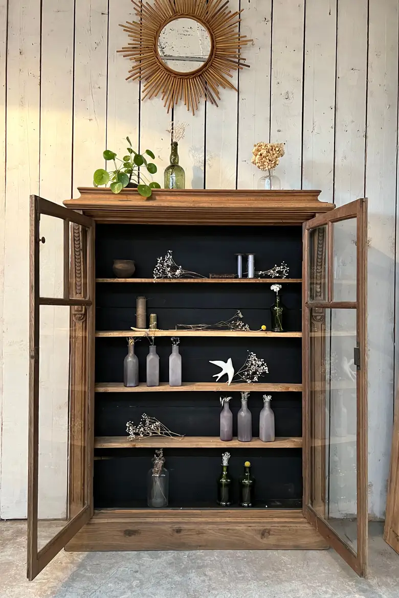 Vitrine de mercerie en chêne Début XXème