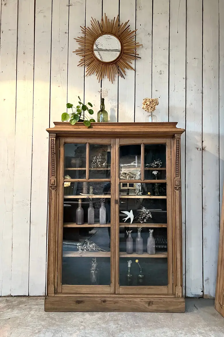 Vitrine de mercerie en chêne Début XXème