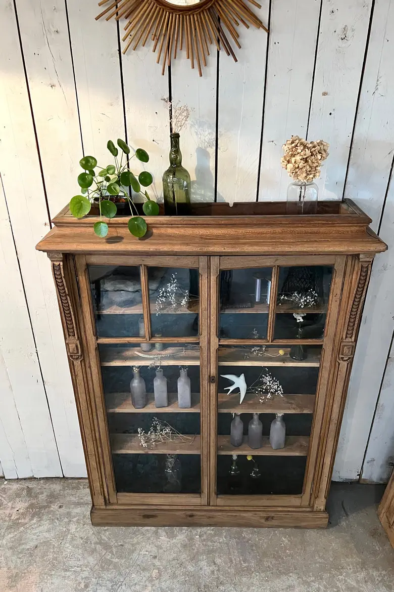 Vitrine de mercerie en chêne Début XXème