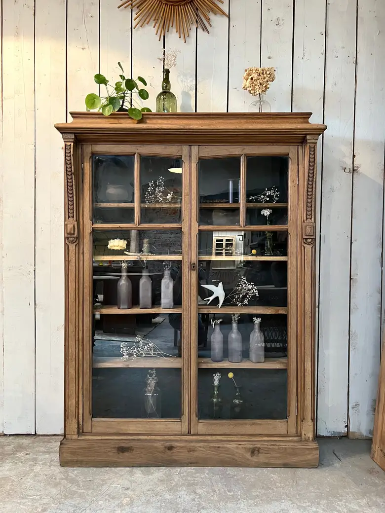 Vitrine de mercerie en chêne Début XXème