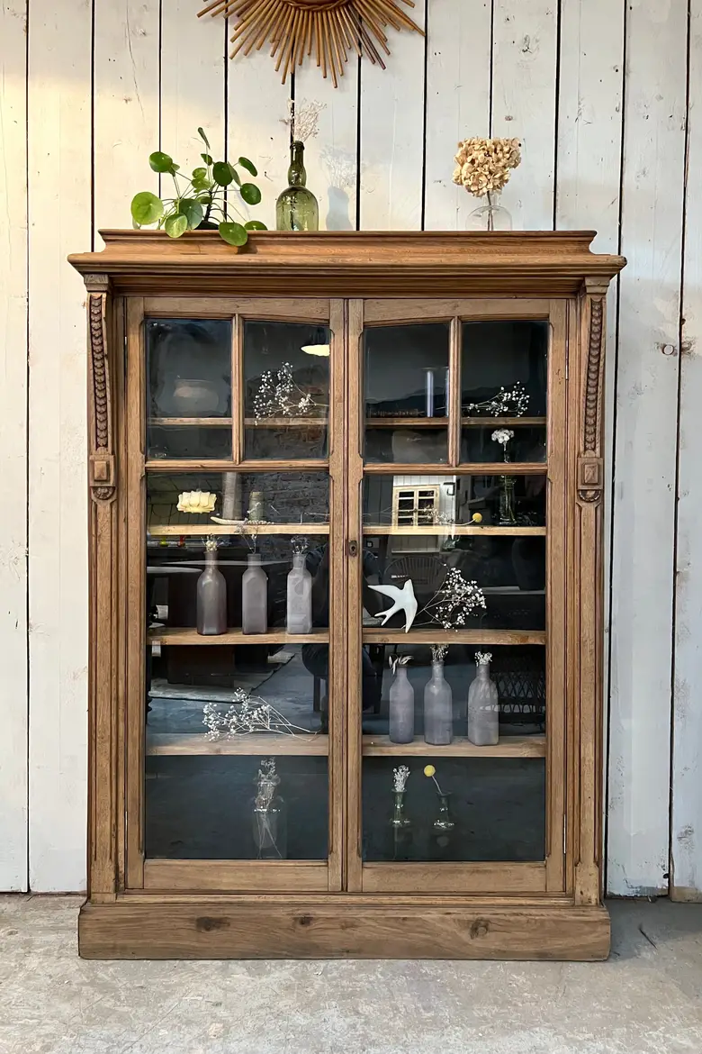 Vitrine de mercerie en chêne Début XXème