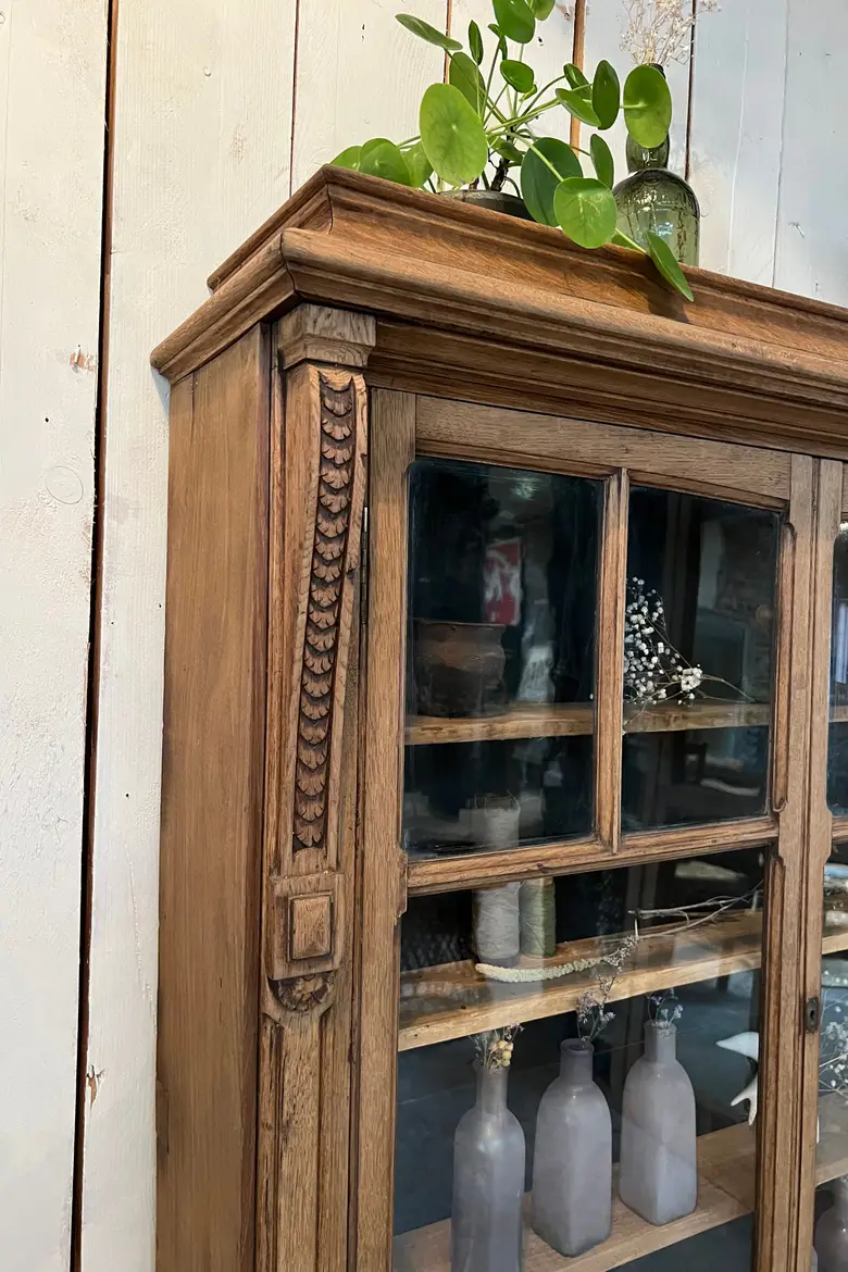 Vitrine de mercerie en chêne Début XXème